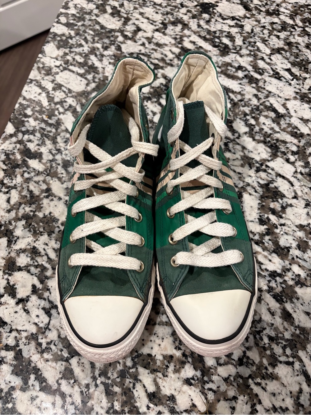 Converse Chuck Taylor All Star High Top Green striped shoes - Picture 2 of 7